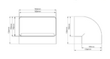180mm x 90mm 90° Vertical Bend